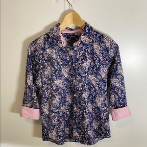 Chaps Floral Button-Up Cotton Shirt